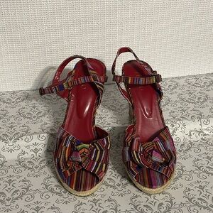 rialto, multi-color wedge sandals.